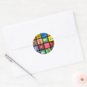 Sticker Rond Papier peint Anatomie Carreaux (Enveloppe)