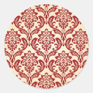 Sticker Rond Papier peint Damas