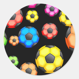 Sticker Rond Papier peint de soccer