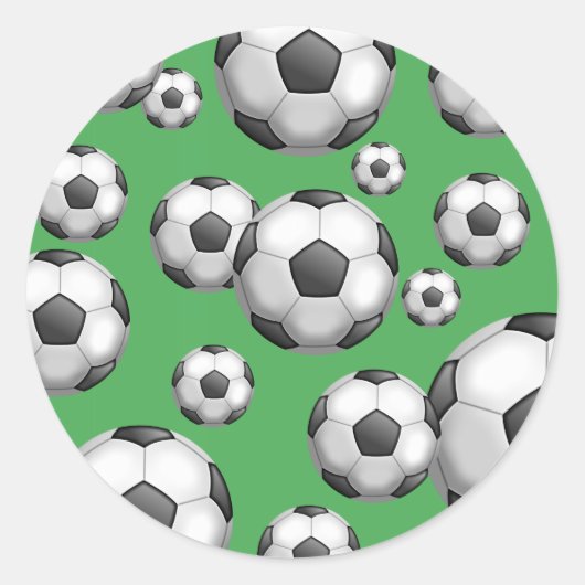 Sticker Rond Papier peint de soccer (Devant)