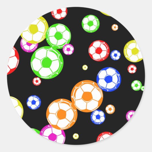 Sticker Rond Papier peint de soccer (Devant)