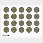 Sticker Rond Papier peint en treillis de William Morris (Feuille)