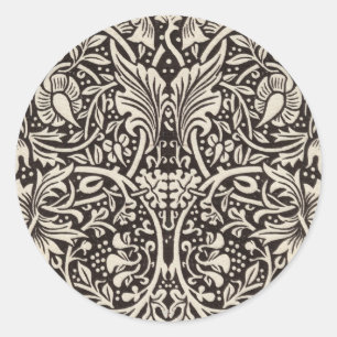 Sticker Rond Papier peint floral Narcisse de William Morris