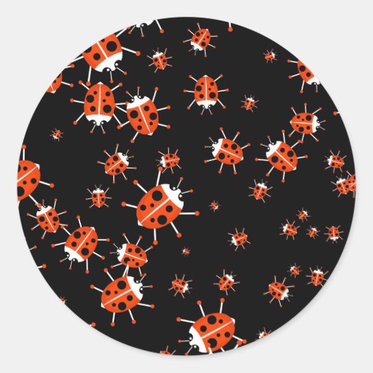 Sticker Rond Papier peint Ladybug (Devant)