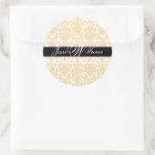 Sticker Rond Papier peint monogramme flore PixDezines, couleur  (Sac)