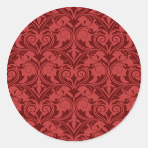 Sticker Rond Papier peint rouge