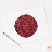 Sticker Rond Papier peint rouge 2 (Enveloppe)