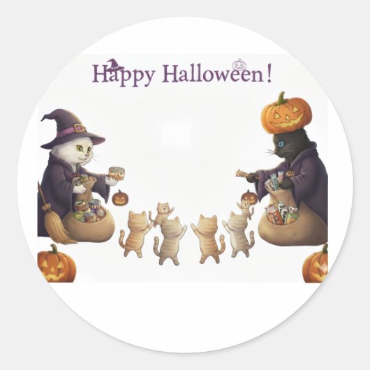 Sticker Rond Papier&pukku joyeux Halloween ! (Devant)