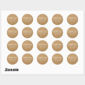 Sticker Rond Papier rustique et Merci Mariage de calque (Feuille)