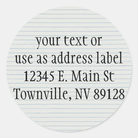 Sticker Rond Papier scolaire à revêtement (Devant)