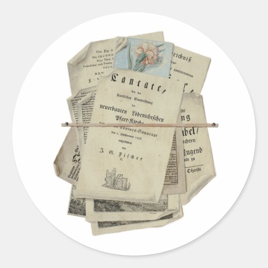 Sticker Rond Papiers imprimés floraux scrapbooking Art classiqu (Devant)