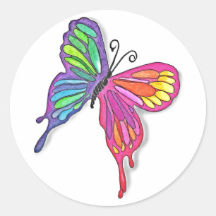 Sticker Rond Papillon