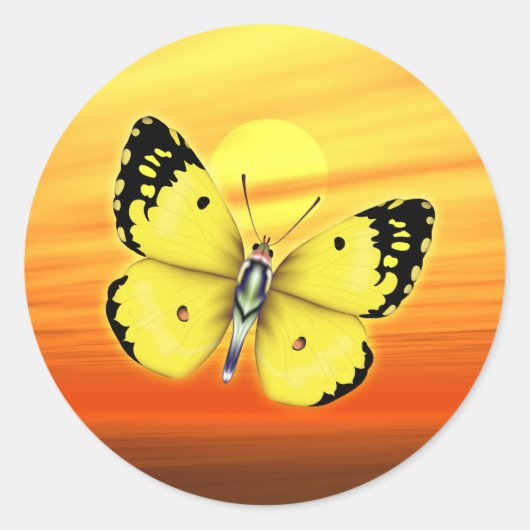 Sticker Rond Papillon (Devant)