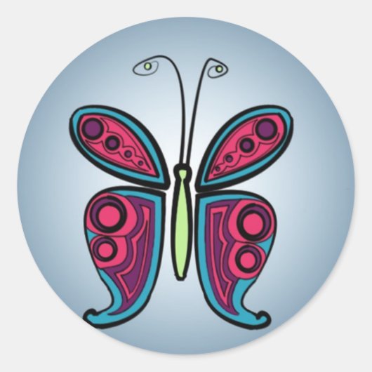 Sticker Rond Papillon (Devant)