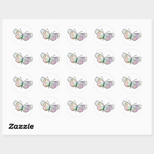 Sticker Rond Papillon (Feuille)