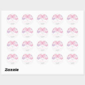 Sticker Rond Papillon 1er anniversaire filles Merci Favoriser (Feuille)