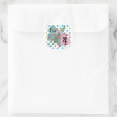 Sticker Rond Papillon 4e anniversaire Tshirts et cadeaux (Sac)