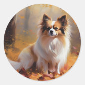 Sticker Rond Papillon à l'automne Feuilles automne Inspiration (Devant)