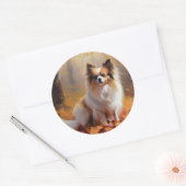 Sticker Rond Papillon à l'automne Feuilles automne Inspiration (Enveloppe)