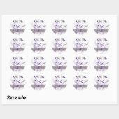 Sticker Rond Papillon à Lilac et Anniversaire pourpre (Feuille)