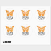 Sticker Rond Papillon à sclérose en plaques (Feuille)