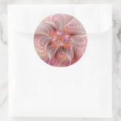 Sticker Rond Papillon abstrait couleur fantaisie art fractal (Sac)