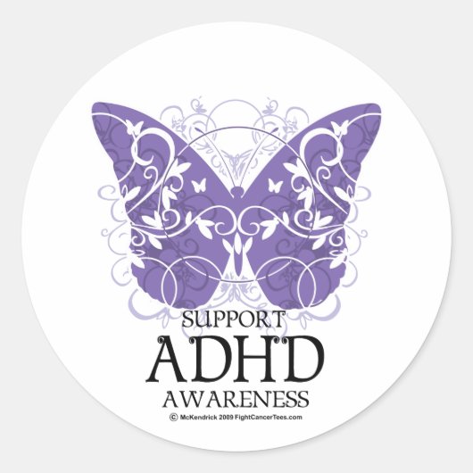 Sticker Rond Papillon ADHD (Devant)
