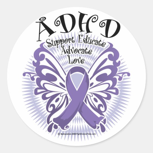 Sticker Rond Papillon ADHD 3 (Devant)