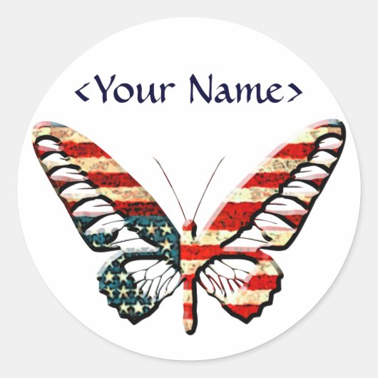 Sticker Rond Papillon américain (Devant)