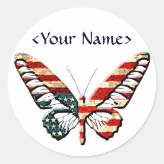Sticker Rond Papillon américain