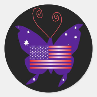 Sticker Rond Papillon américain Diva