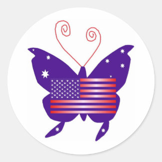Sticker Rond Papillon américain Diva