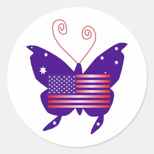 Sticker Rond Papillon américain Diva (Devant)
