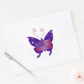 Sticker Rond Papillon américain Diva (Enveloppe)