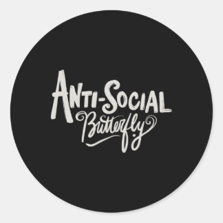 Sticker Rond Papillon anti-social
