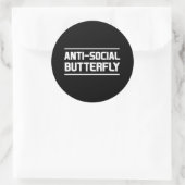 Sticker Rond Papillon anti-social (Sac)