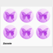 Sticker Rond Papillon aquarelle - Lavande et Violet (Feuille)