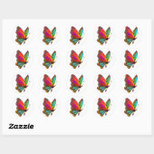 Sticker Rond Papillon arc-en-ciel (Feuille)