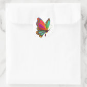 Sticker Rond Papillon arc-en-ciel (Sac)