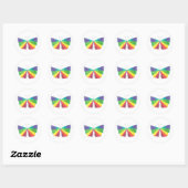 Sticker Rond Papillon arc-en-ciel (Feuille)