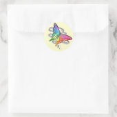 Sticker Rond Papillon arc-en-ciel (Sac)
