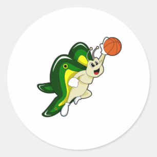 Sticker Rond Papillon au Basketball Sports