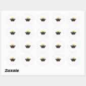 Sticker Rond Papillon au tournesol (Feuille)