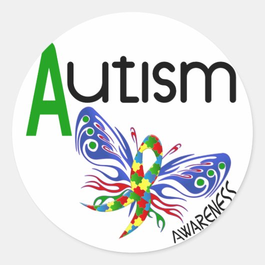 Sticker Rond Papillon AUTISM 3.1 (Devant)