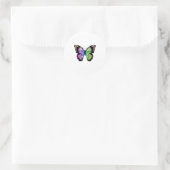 Sticker Rond Papillon aux couleurs arc-en-ciel (Sac)
