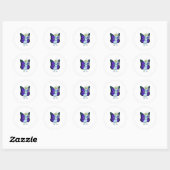 Sticker Rond Papillon aux lunettes (Feuille)