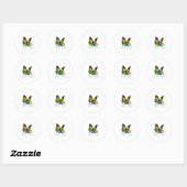 Sticker Rond Papillon avec arc-en-ciel (Feuille)
