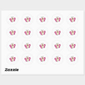 Sticker Rond Papillon avec costume (Feuille)