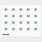 Sticker Rond Papillon avec sac à main (Feuille)