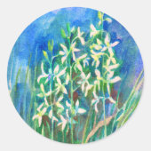Sticker Rond papillon blanc orchidée (Devant)